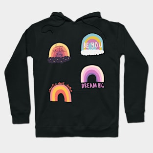 Aesthetic colorful rainbow quote pack Hoodie